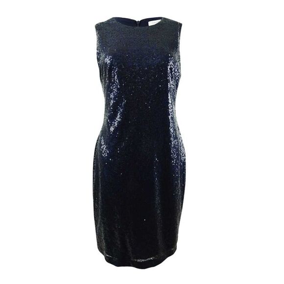 Calvin Klein Women's Sequined Sheath Dress (2, Twilight) - Picture 1 of 2